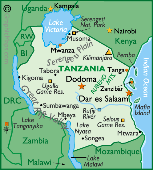 regional karte von tansania